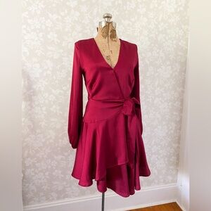 Wrap Satin Christmas Dress